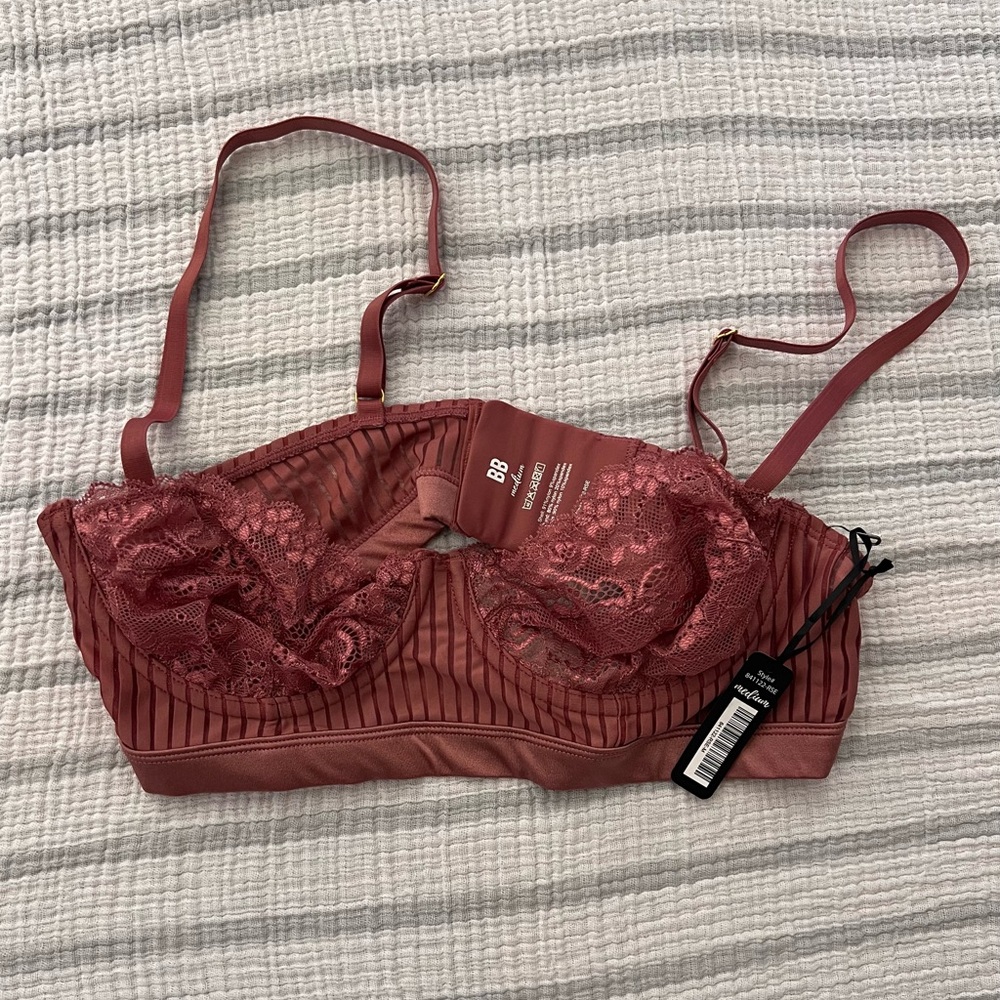 Bootay bag Lace Trim Bralette - mauve